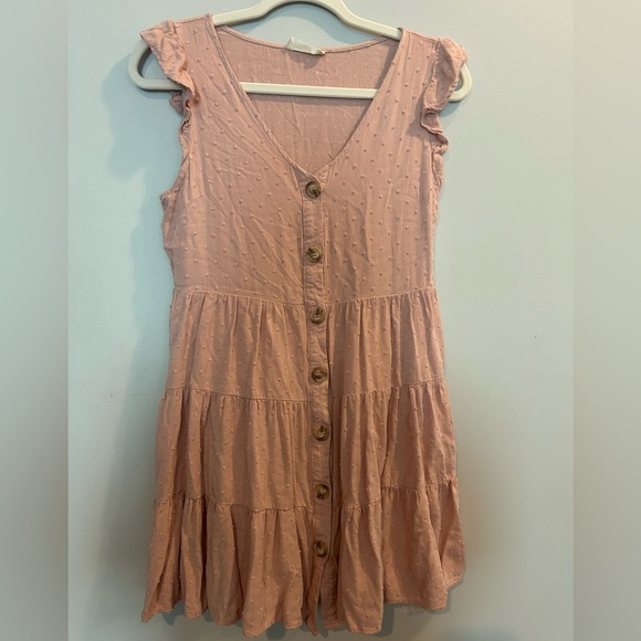 Altar'd State Pink Tiered Ruffled Sundress